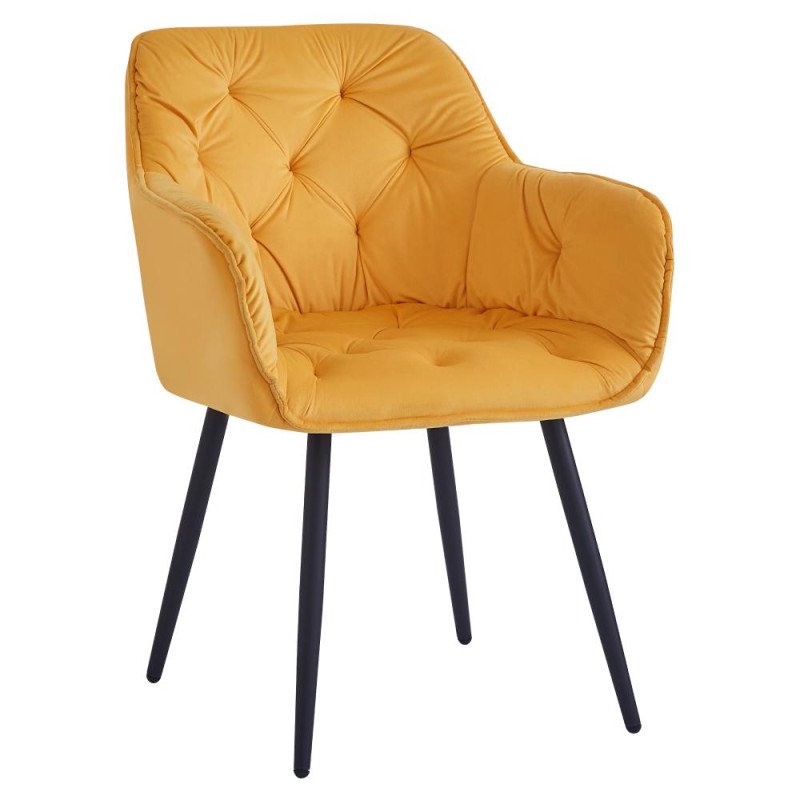 Kondela Dizajnové kreslo, žltá Velvet látka, FEDRIS NEW
