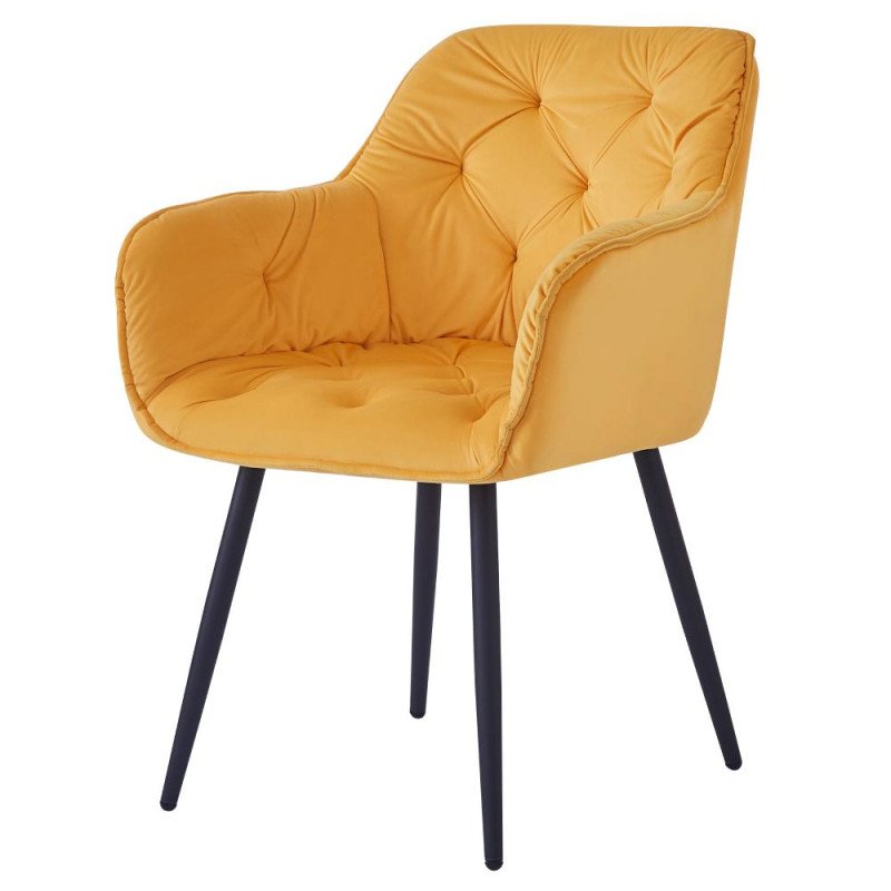 Kondela Dizajnové kreslo, žltá Velvet látka, FEDRIS NEW