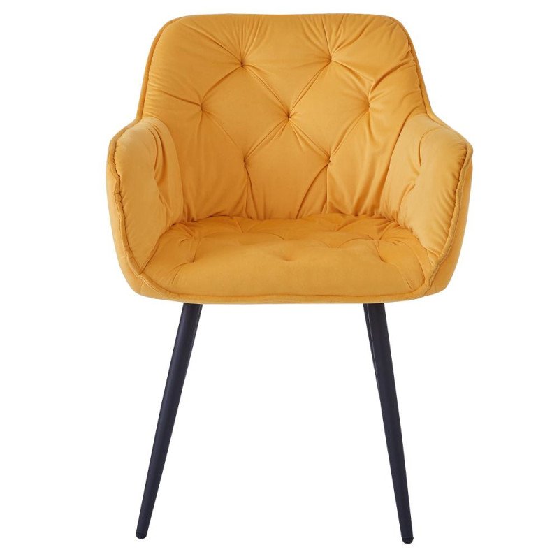 Kondela Dizajnové kreslo, žltá Velvet látka, FEDRIS NEW