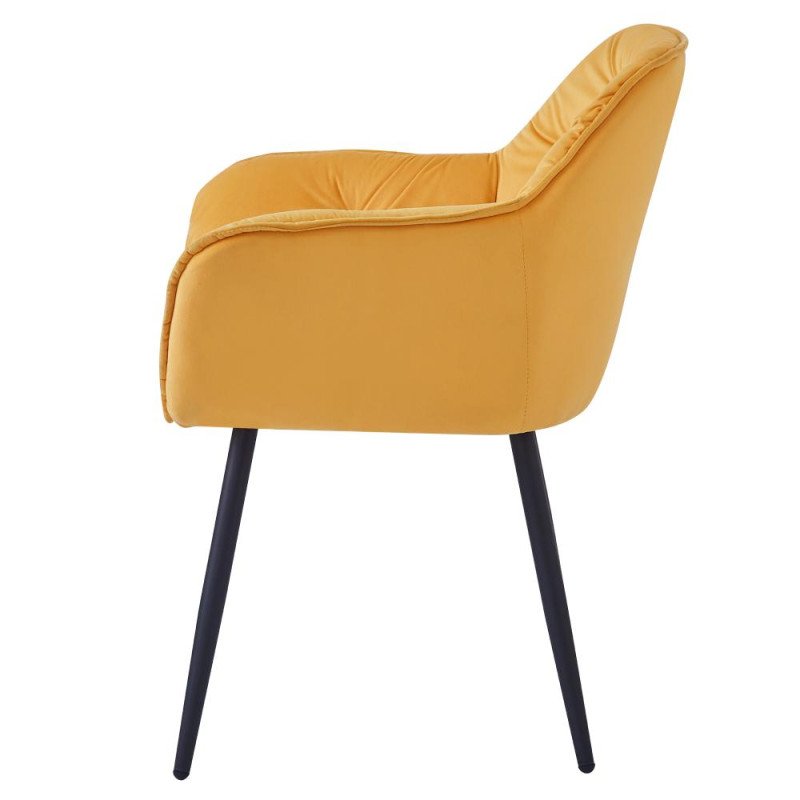 Kondela Dizajnové kreslo, žltá Velvet látka, FEDRIS NEW