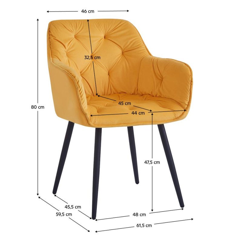 Kondela Dizajnové kreslo, žltá Velvet látka, FEDRIS NEW