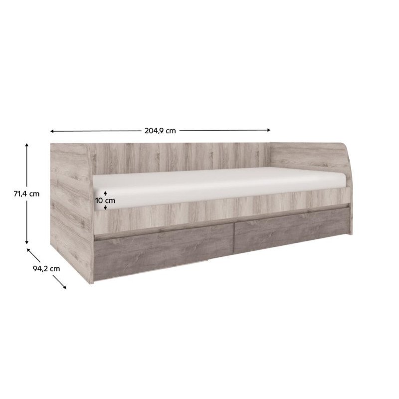 Kondela Posteľ 2S, 90x200, gaštan nairobi/onyx, JESI NEW