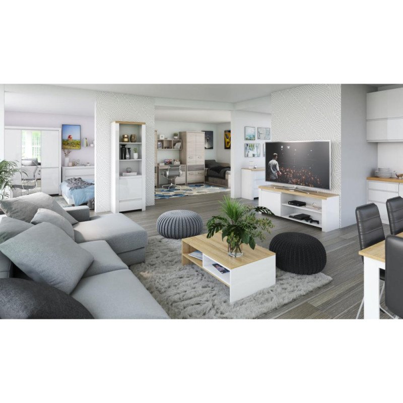 Kondela Posteľ 2S, 90x200, gaštan nairobi/onyx, JESI NEW