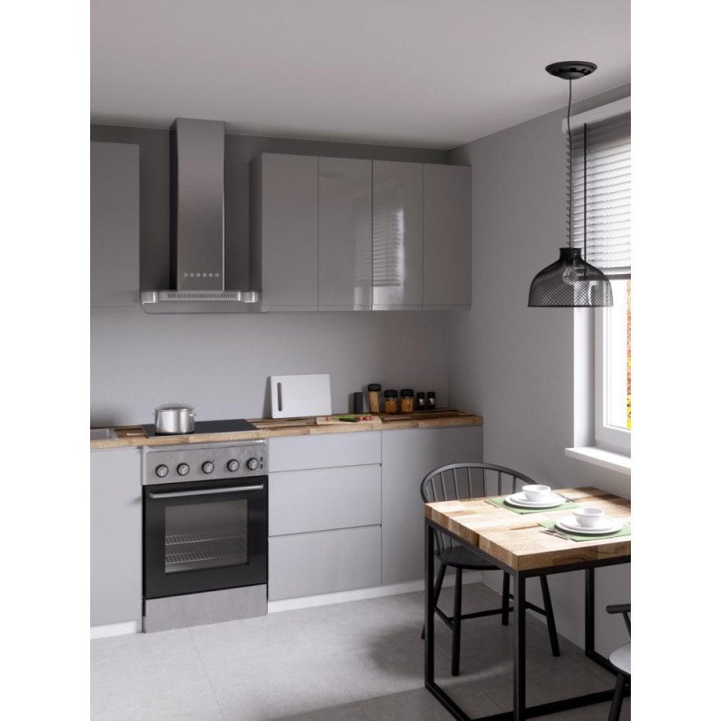 Kondela Spodná skrinka, biela/sivá extra vysoký lesk HG, AURORA D60S3