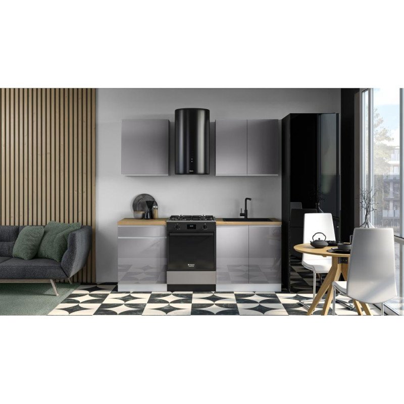 Kondela Spodná skrinka, biela/sivá extra vysoký lesk HG, AURORA D60S3