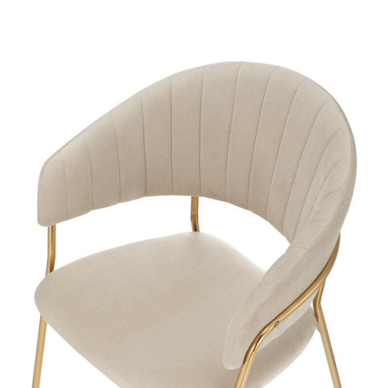Kondela Dizajnové jedálenské kreslo, béžová Velvet látka/gold chróm zlatý, DASMIN NEW TYP 1