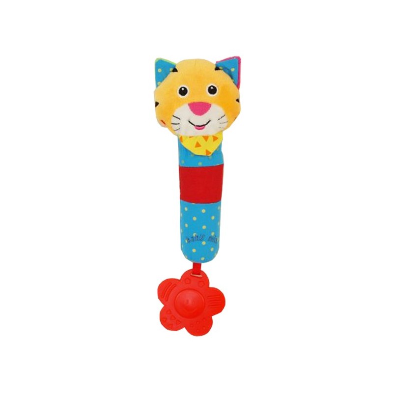 Detská pískacia plyšová hračka s hrkálkou Baby Mix tiger