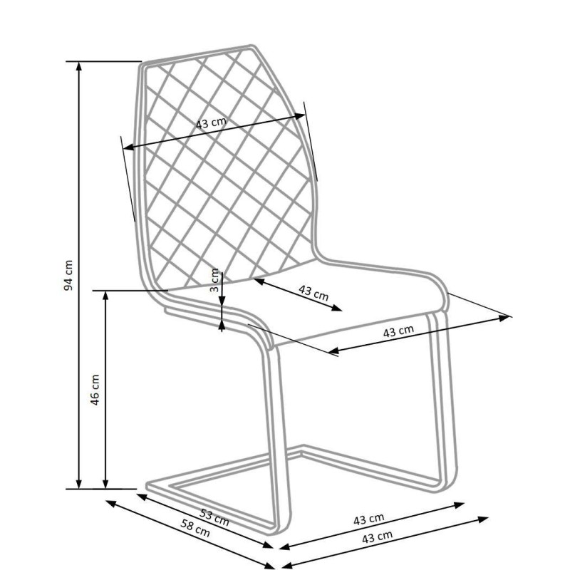 Jedálenská stolička HALMAR K-265 - čierna/hnedá/dub medový
