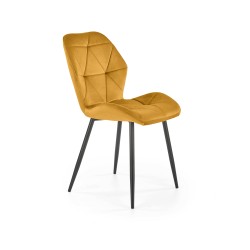 Jedálenská stolička K-453 - čierna/žltá velvet