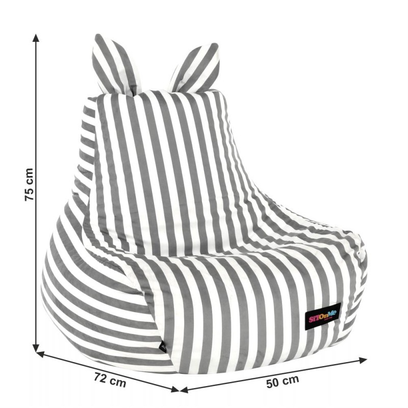 Kondela Sedací vak, biela/sivá, LAPIN