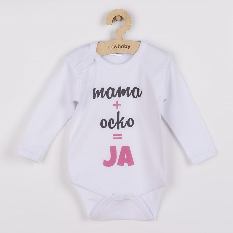 Body s potlačou New Baby mama plus ocko rovná sa JA