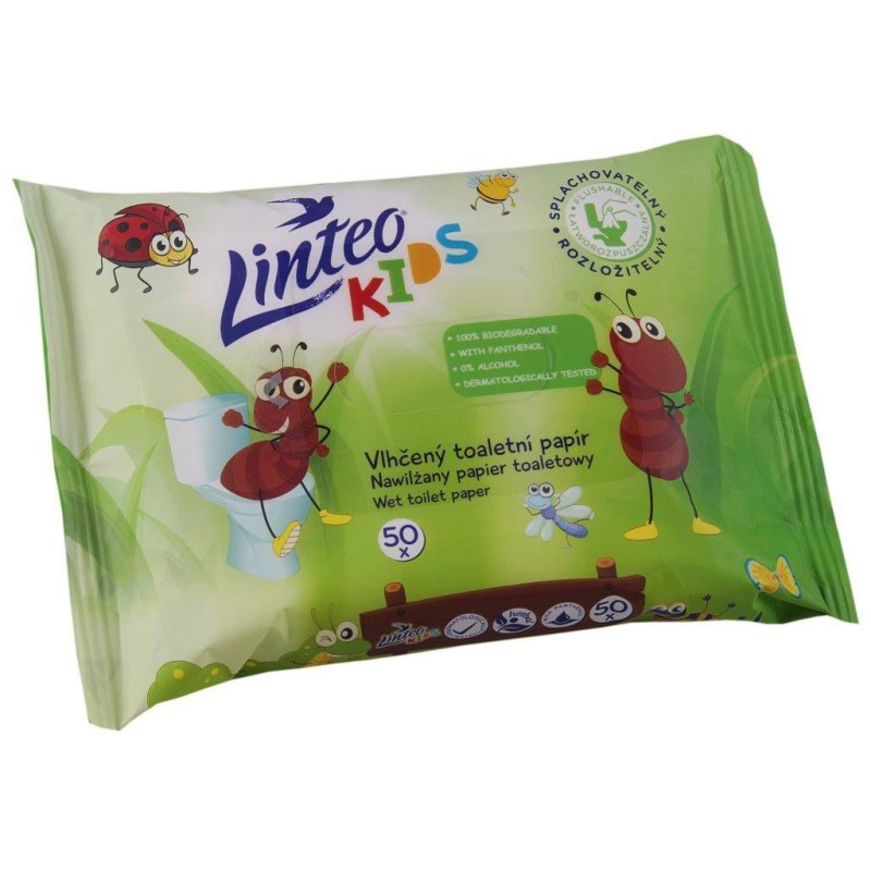 Dětský vlhčený toaletný papier Linteo KIDS 50ks