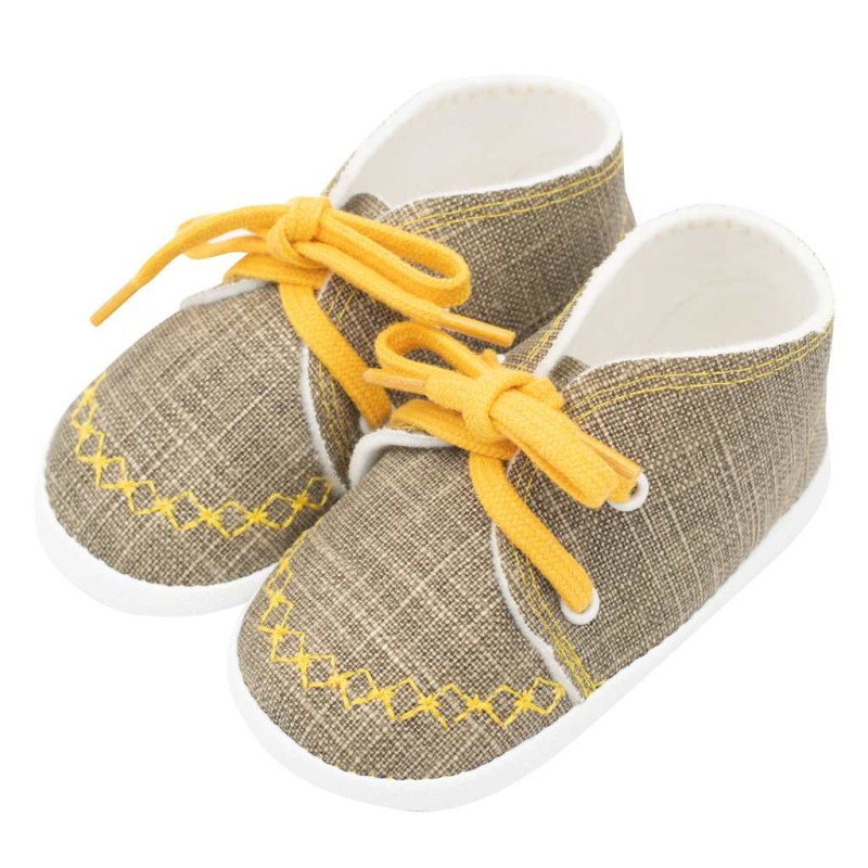 Dojčenské capačky tenisky New Baby jeans mustard 0-3 m