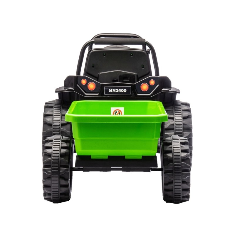 Elektrický traktor s prívesom Milly Mally Farmer zelený