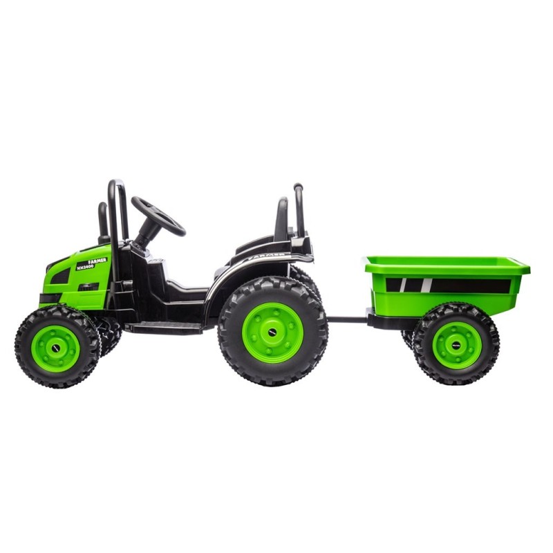 Elektrický traktor s prívesom Milly Mally Farmer zelený