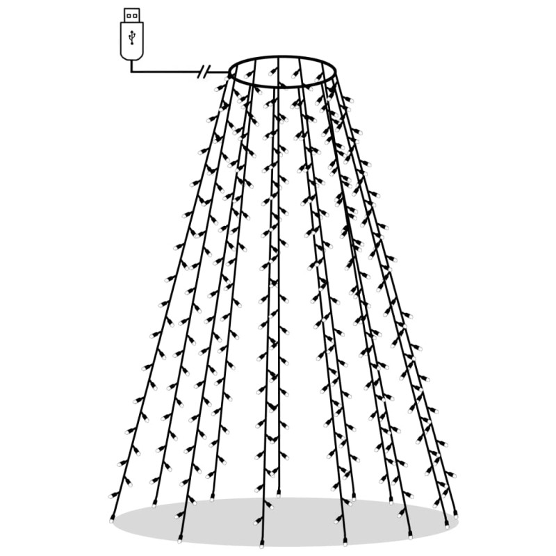 Svetelná sieť na vianočný stromček 210 LED, 210 cm