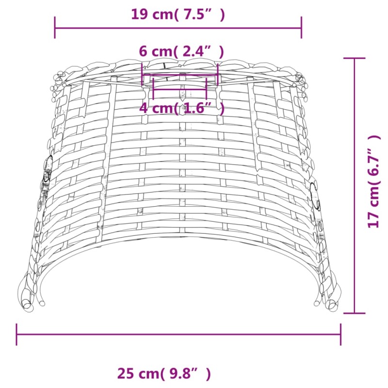 vidaXL Tienidlo na stropnú lampu hnedé Ø25x17 cm prútené