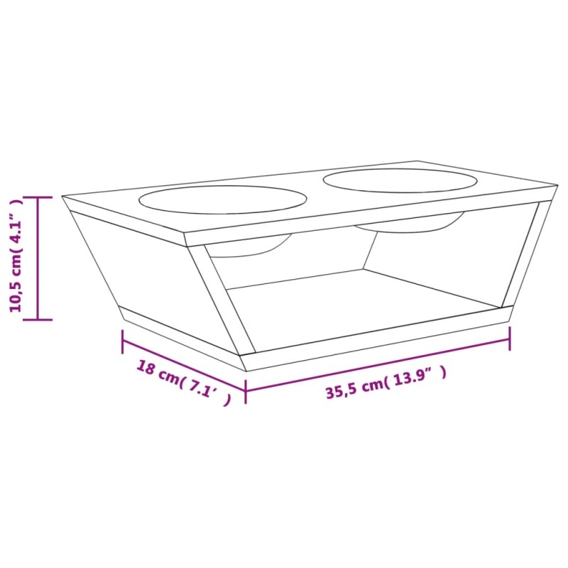 vidaXL Vyvýšené misky pre psov 35,5x18x10,5 cm bambus