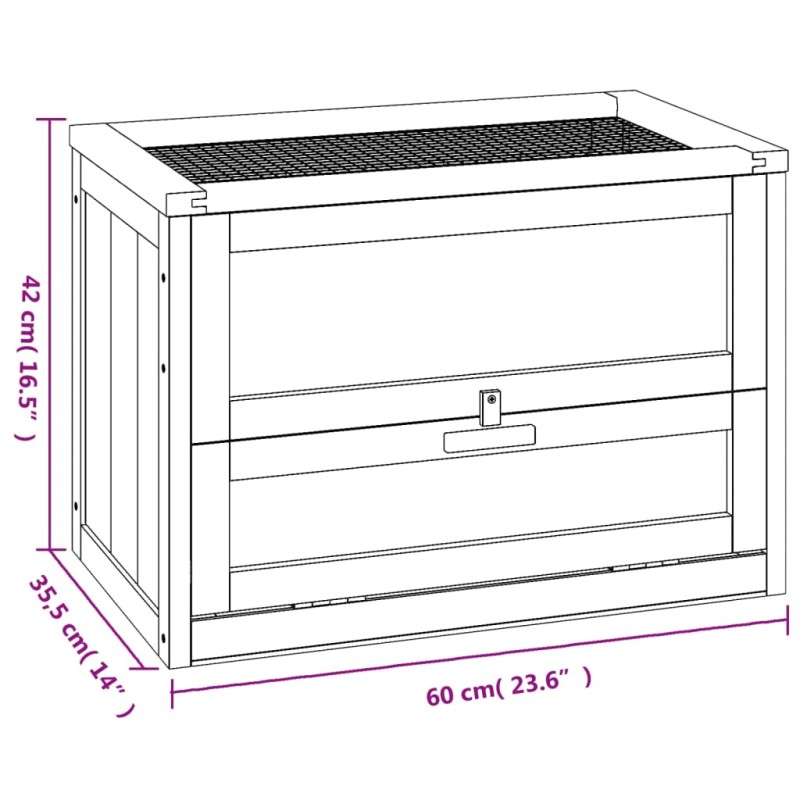 vidaXL Klietka pre škrečka 60x35,5x42 cm jedľové masívne drevo