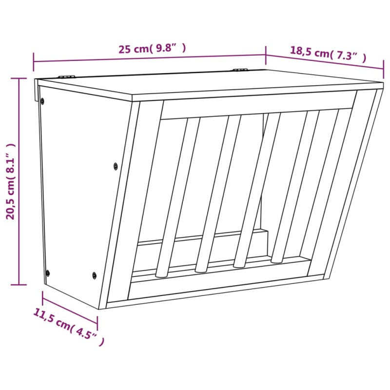 vidaXL Kŕmidlo na seno pre králiky 25x18,5x20,5 cm jedľový masív