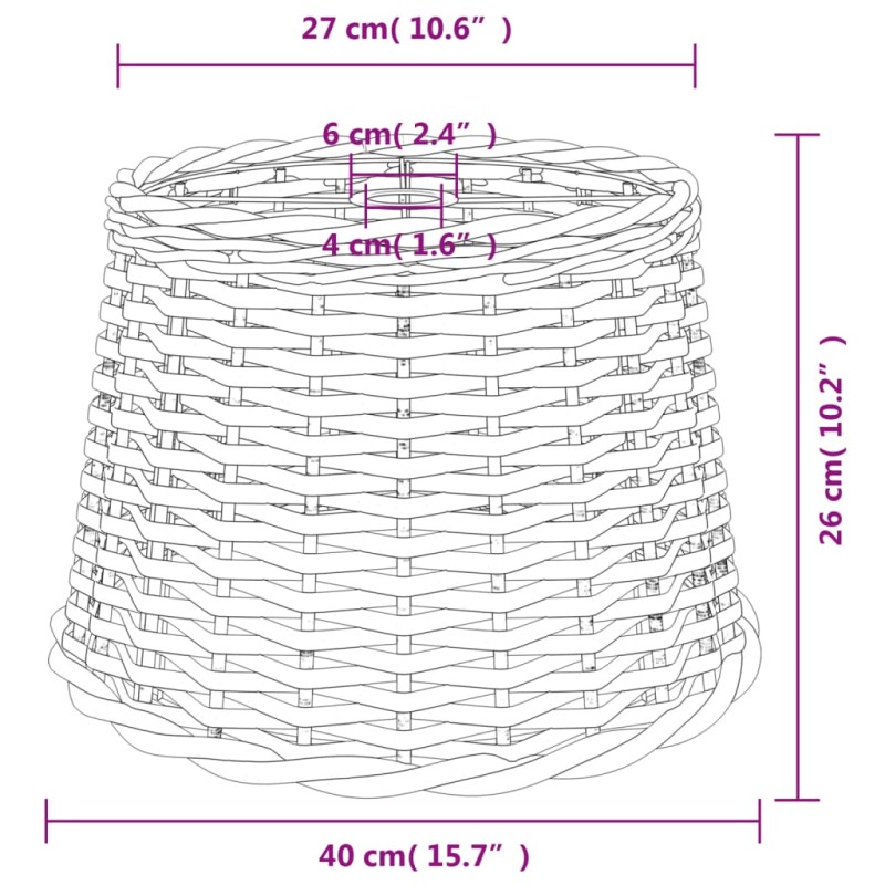 vidaXL Tienidlo na stropnú lampu biele Ø40x26 cm prútené