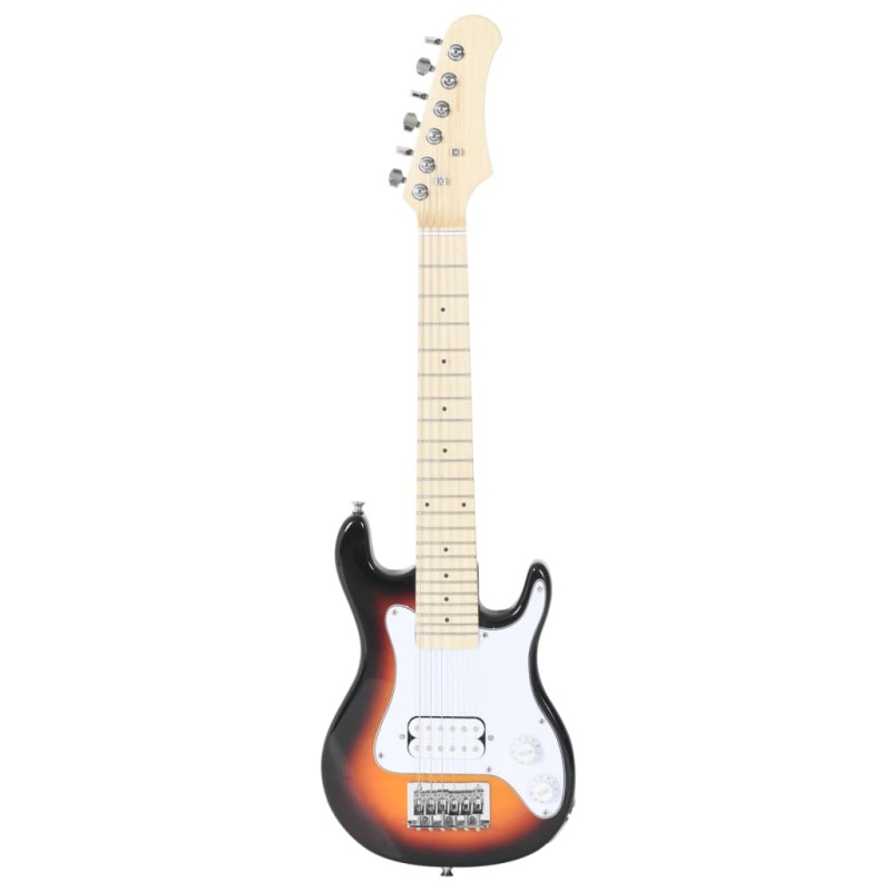 vidaXL Elektrická gitara pre deti s taškou hnedo-biela 3/4 30"