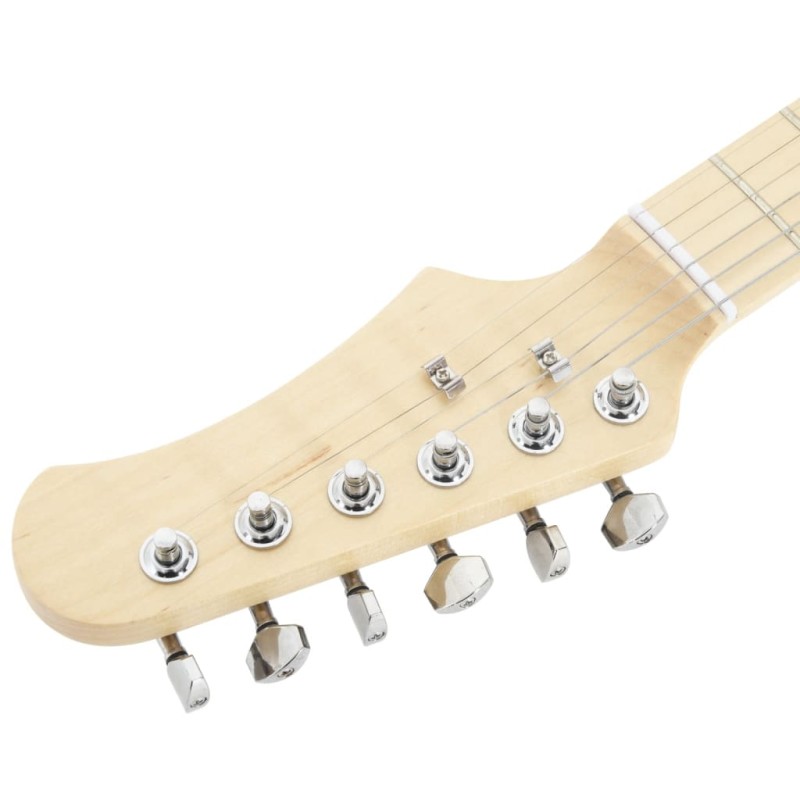 vidaXL Elektrická gitara pre deti s taškou hnedo-biela 3/4 30"