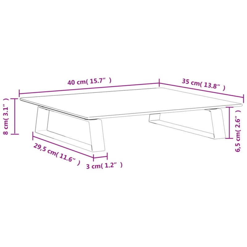 vidaXL Stojan na monitor čierny 40x35x8 cm tvrdené sklo a kov