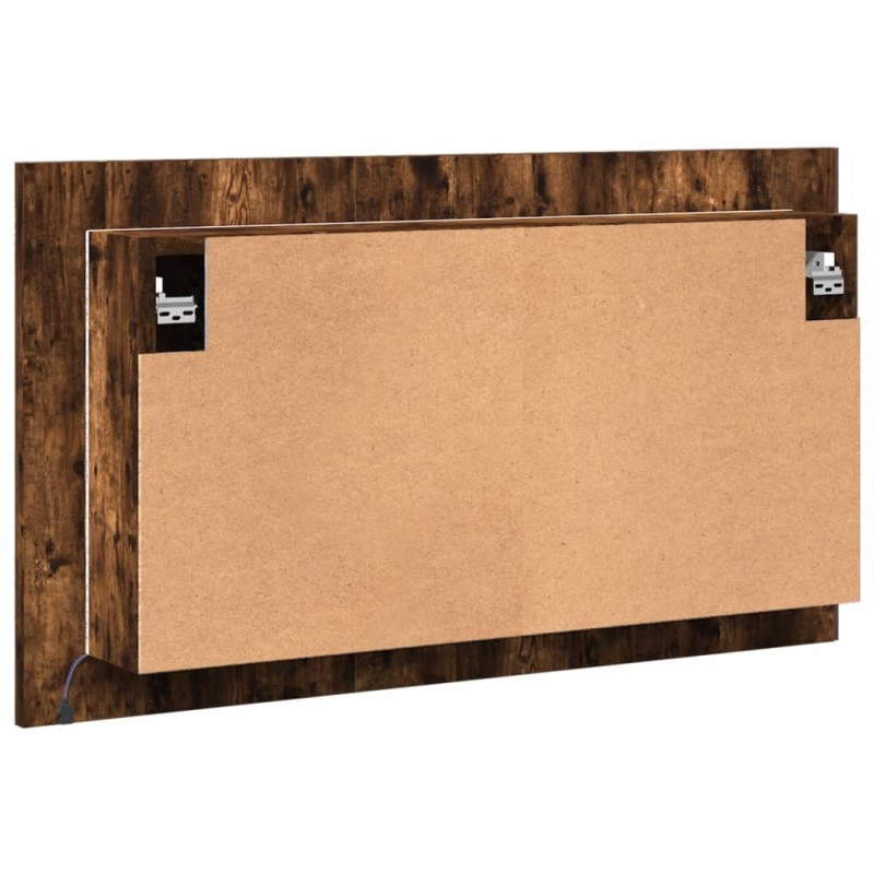 vidaXL LED kúpeľňová zrkadlová skrinka dymový dub 80x12x45 cm akryl