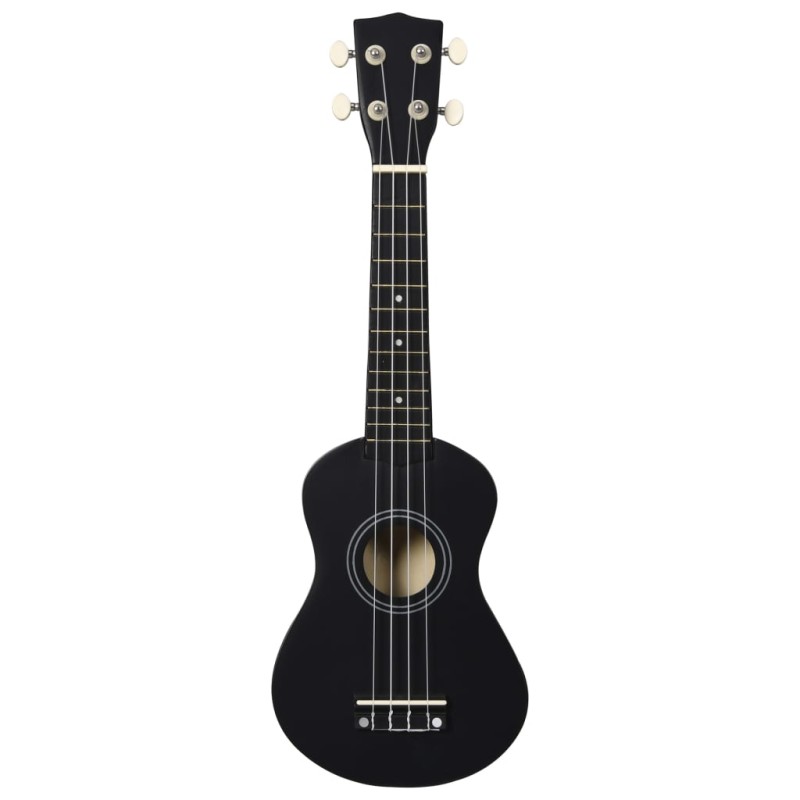 vidaXL Sopránové ukulele s taškou pre deti čierne 21"