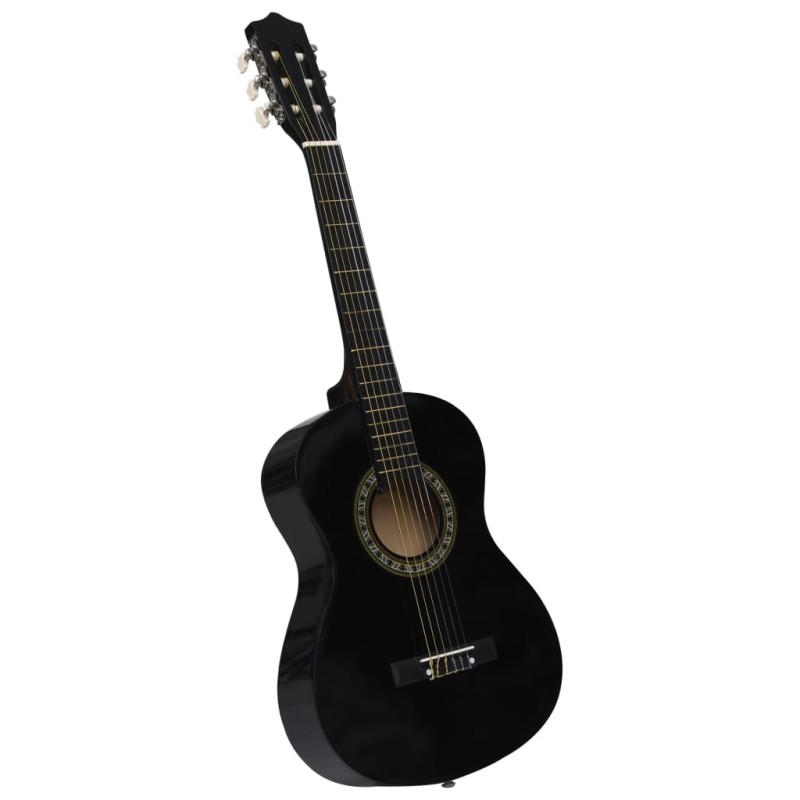 vidaXL Klasická gitara pre začiatočníkov a deti čierna 1/2 34"