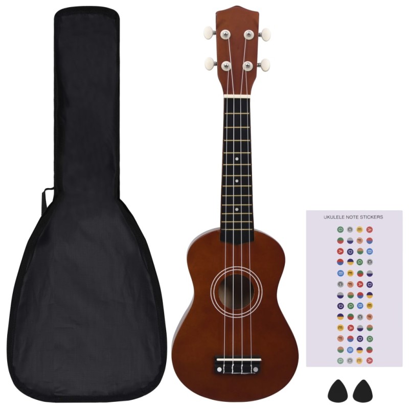 vidaXL Sopránové ukulele s taškou pre deti, prírodné 21"