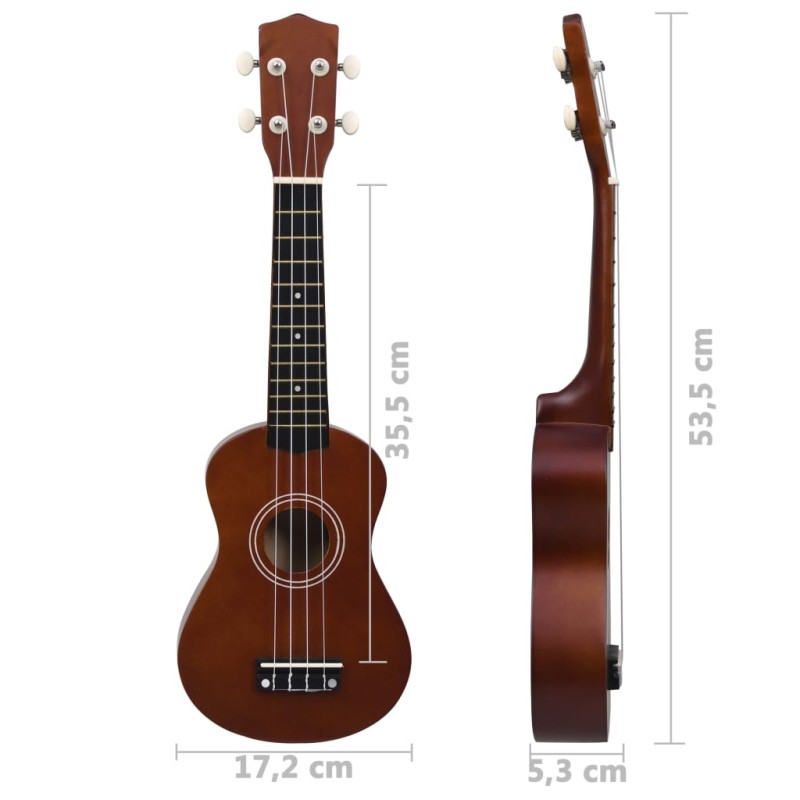 vidaXL Sopránové ukulele s taškou pre deti, prírodné 21"