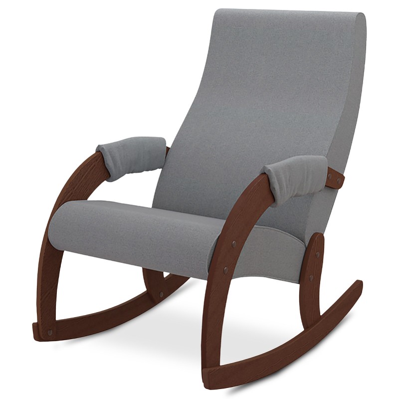 Autronic - Rocking Armchair SLATBACK (Frame color- Walnut/ Upholstery -Melva 72) - SLATBACK WAL