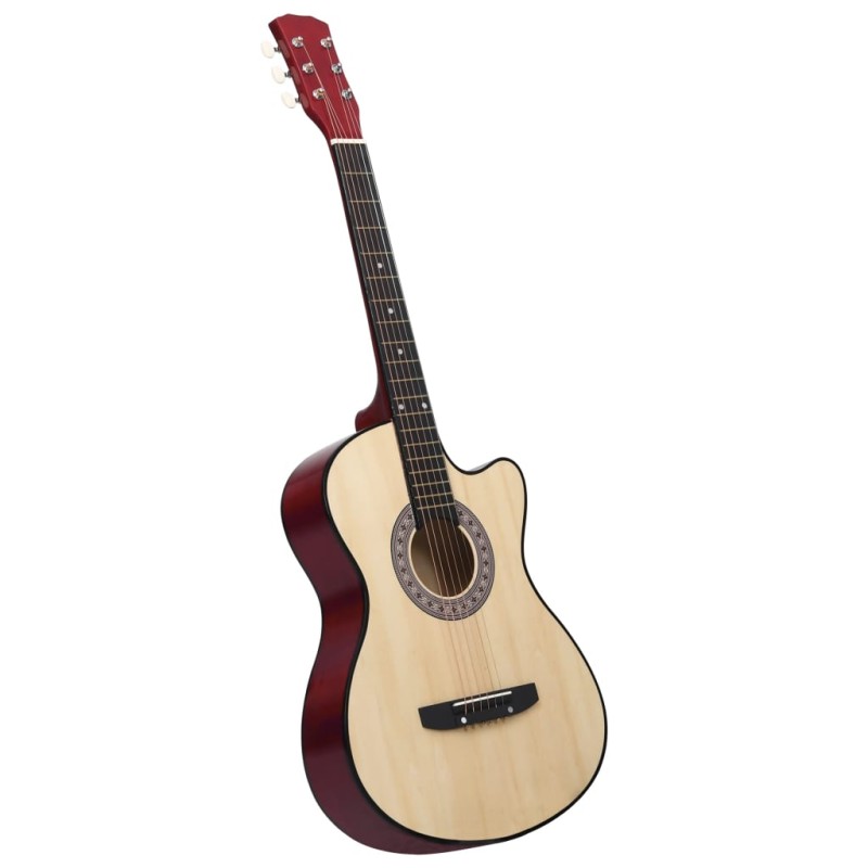 vidaXL Folková akustická gitara Cutaway so 6 strunami 38" lipové drevo     