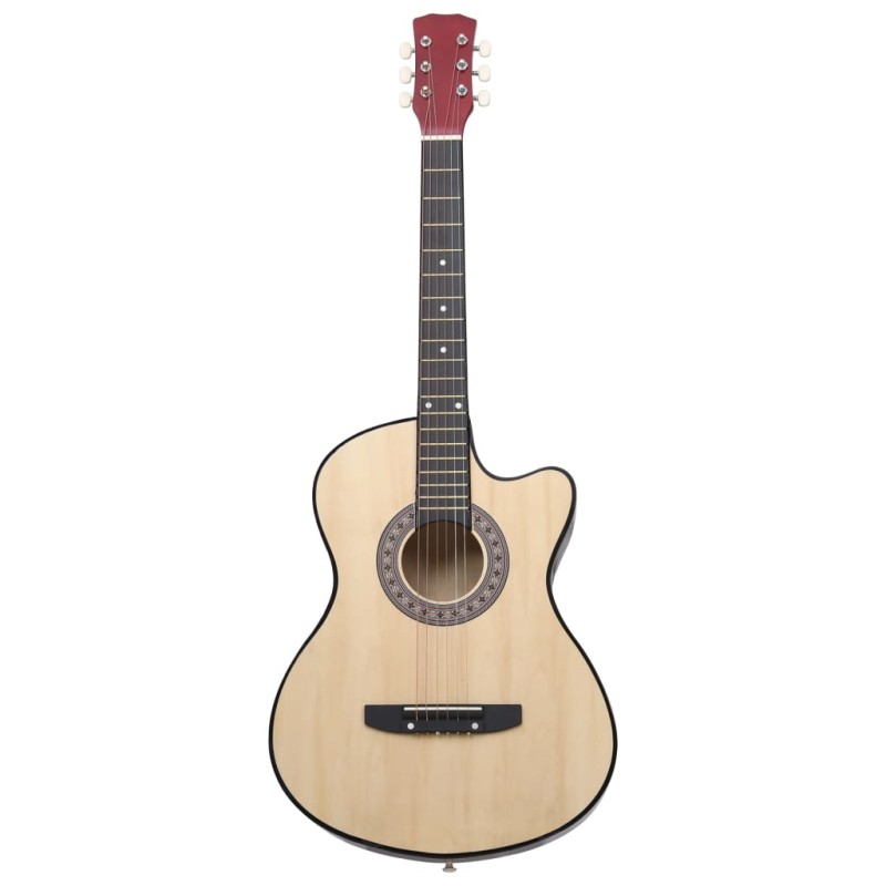 vidaXL Folková akustická gitara Cutaway so 6 strunami 38" lipové drevo     