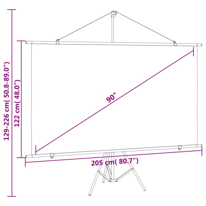 vidaXL Projekčné plátno so statívom 90" 16:9