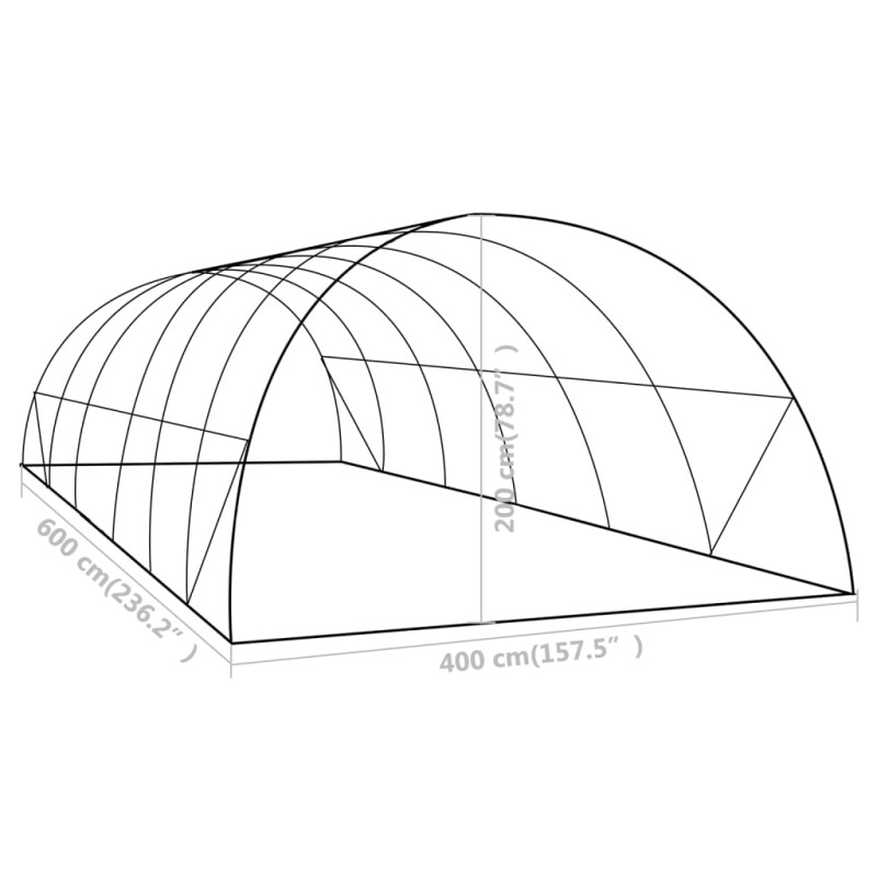 vidaXL Skleník 24 m² 6x4x2 cm