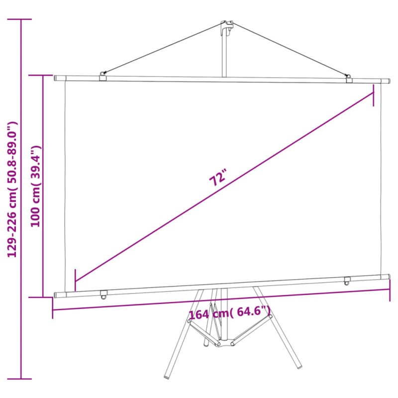 vidaXL Projekčné plátno so statívom 72" 16:9