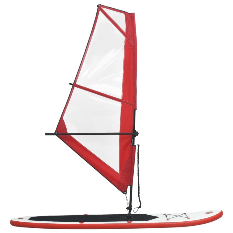 vidaXL Nafukovací Stand up paddleboard s plachtou, červeno biely