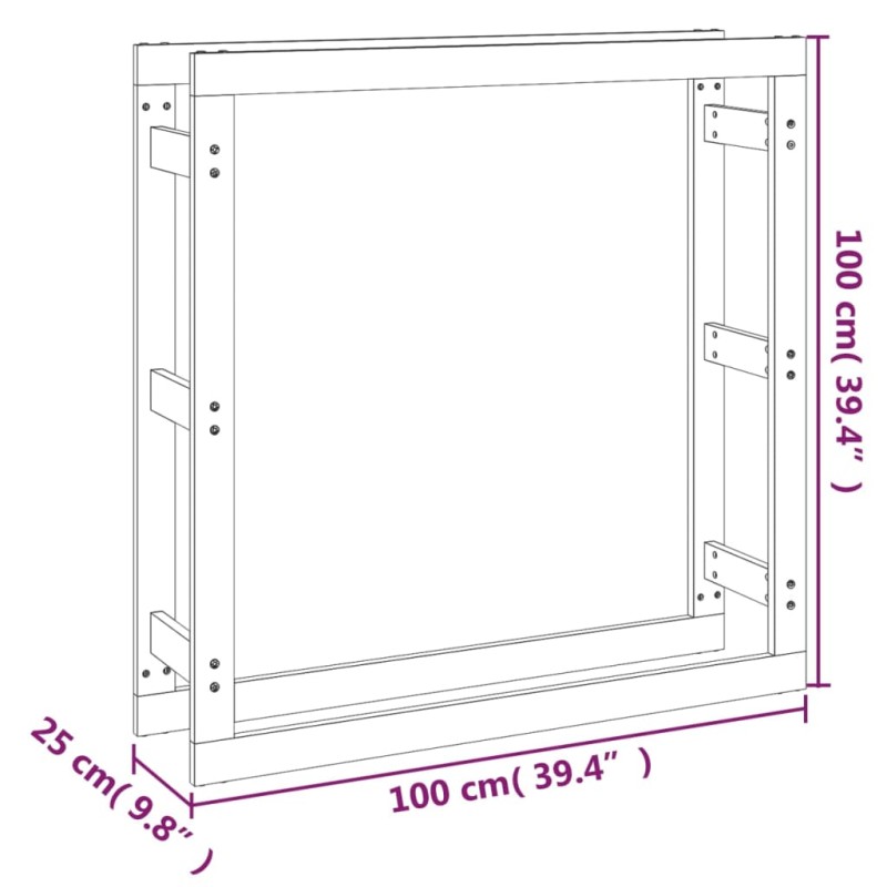 vidaXL Stojan na palivové drevo medový 100x25x100 cm masívna borovica