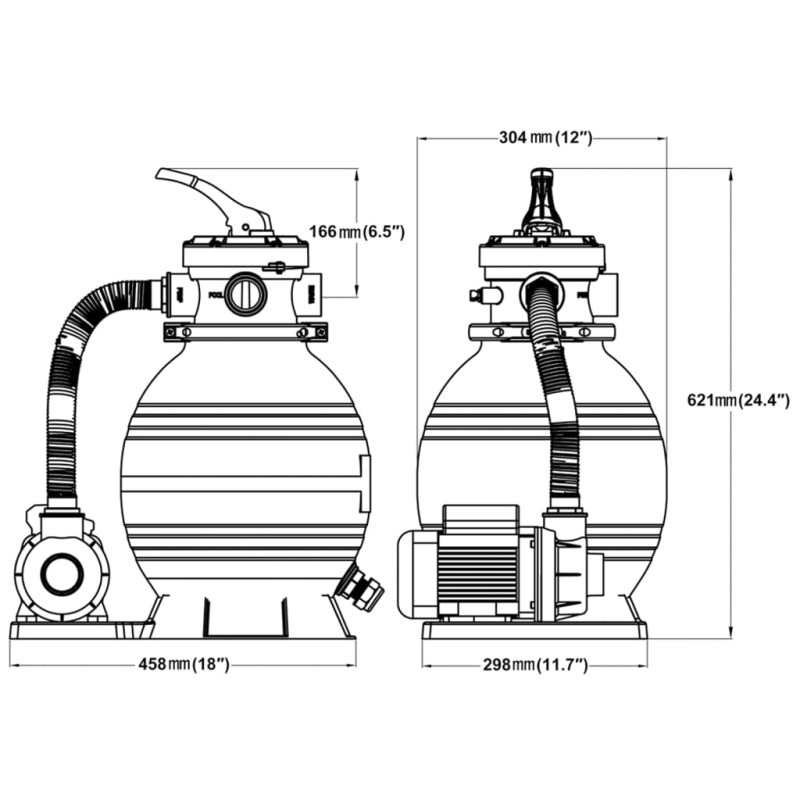 vidaXL Piesková filtrácia s čerpadlom 400 W, 11000 l/h