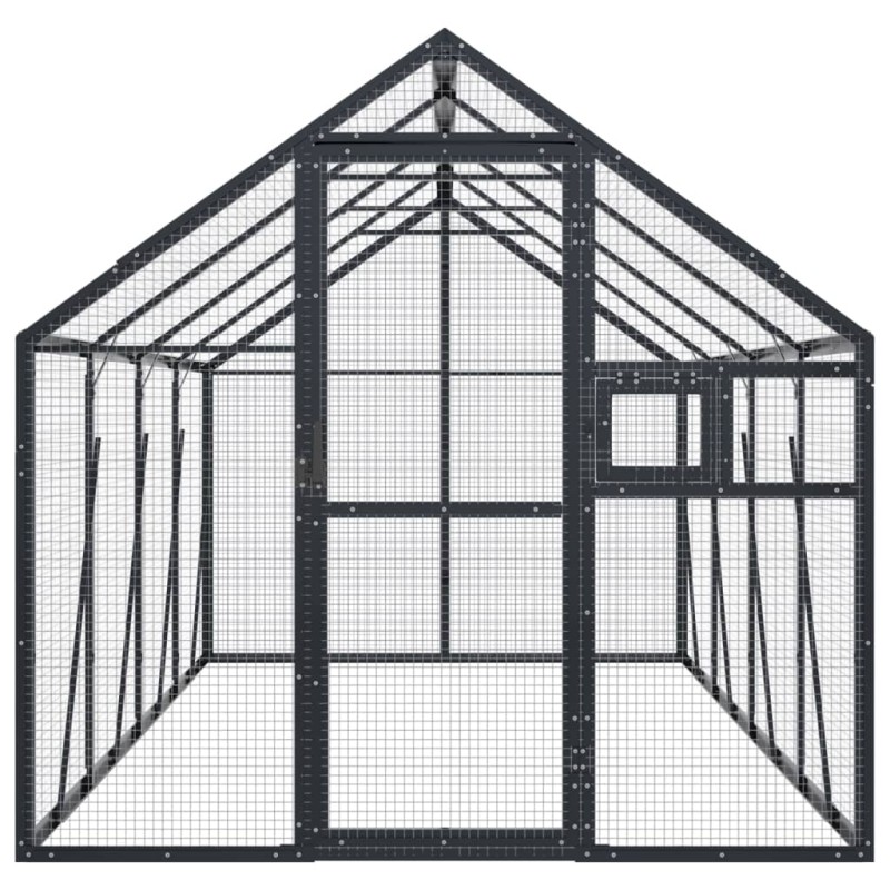 vidaXL Voliéra antracitová 1,79x4x1,85 m hliník