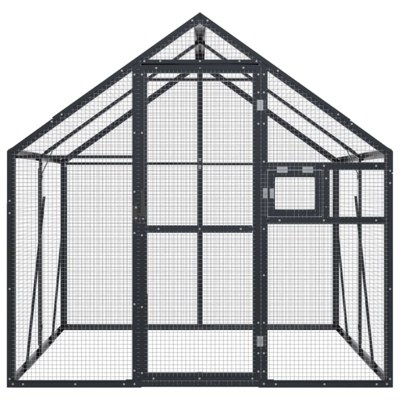 vidaXL Voliéra antracitová 1,79x2x1,85 m hliník