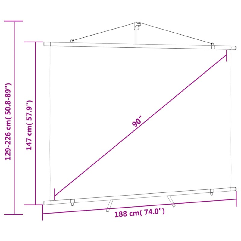 vidaXL Projekčné plátno so statívom 90" 4:3