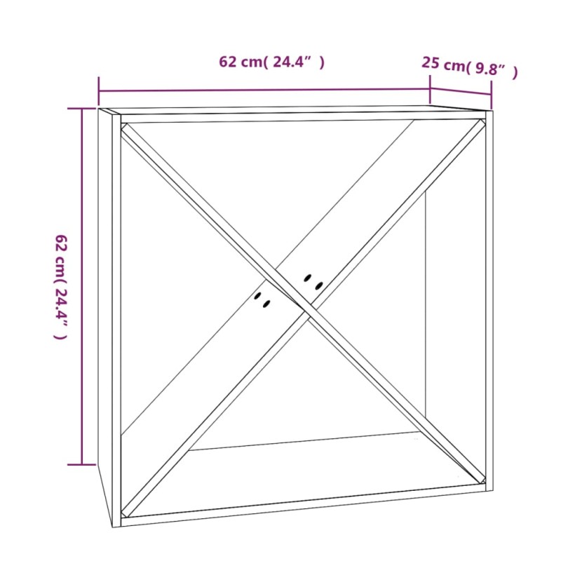 VidaXL Skrinka na víno medovohnedá 62x25x62 cm masívna borovica