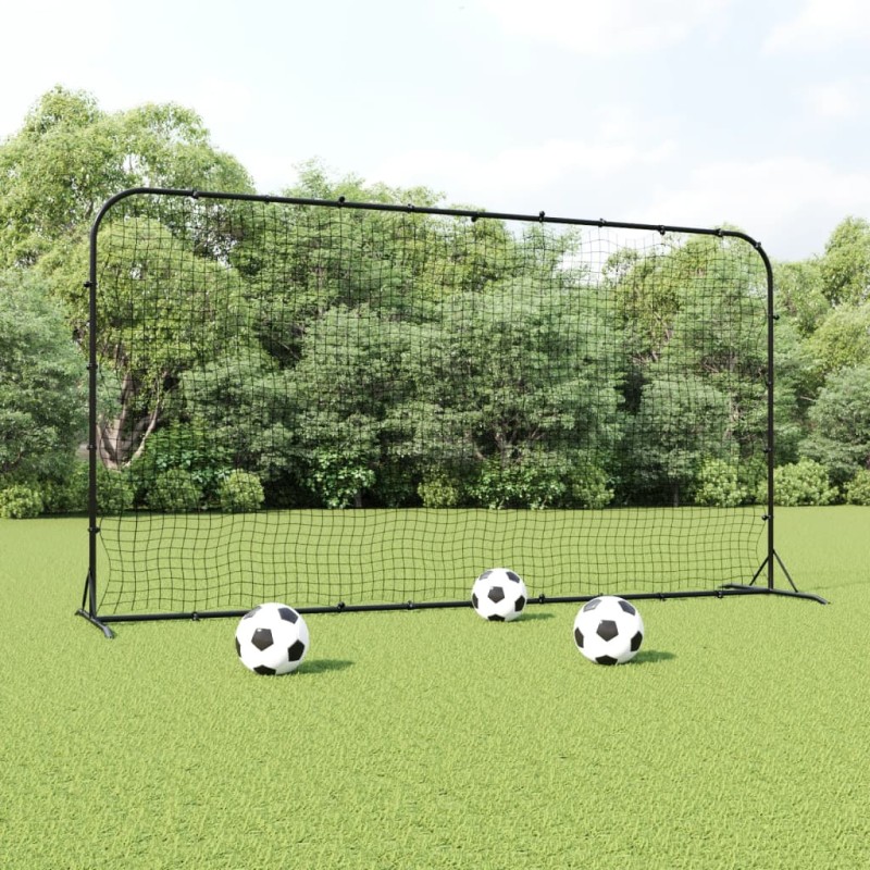 vidaXL Futbalová odrazová sieť čierna 366x90x183 cm HDPE