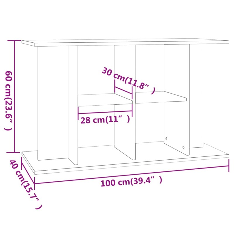 vidaXL Stojan na akvárium betónový sivý 100x40x60 cm kompozitné drevo