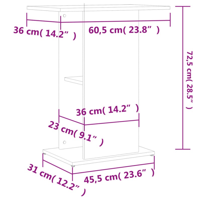 vidaXL Stojan na akvárium lesklý biely 60,5x36x72,5 cm kompoz. drevo