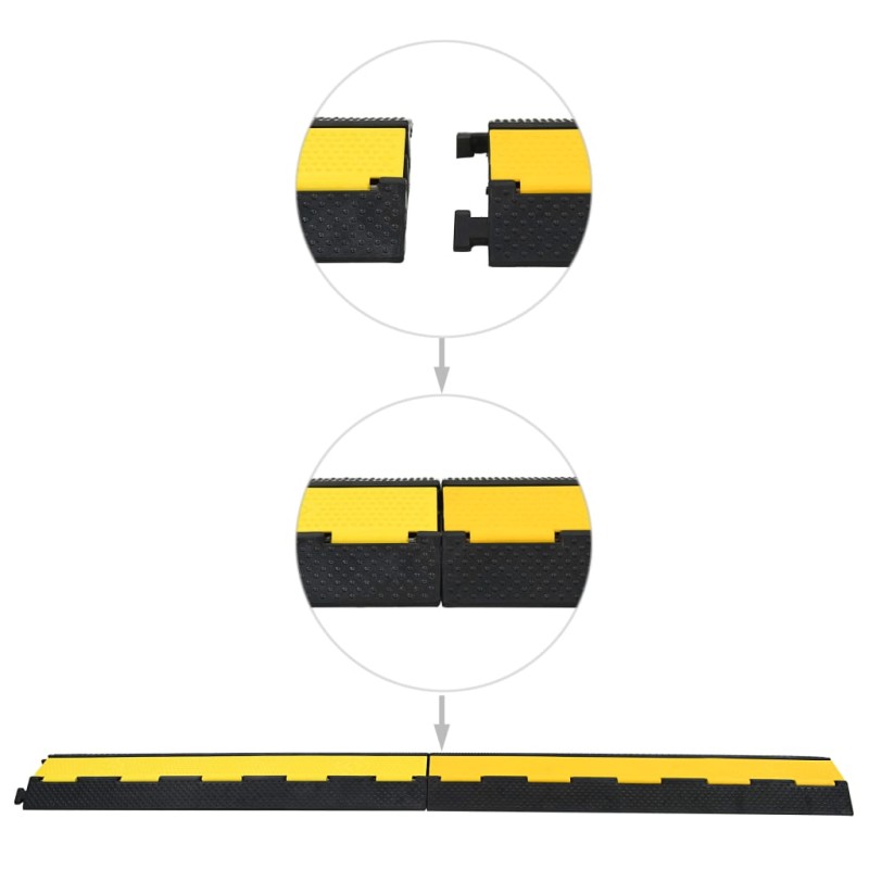 vidaXL Káblový gumený prejazd 2 ks 2-kanálový 101,5 cm